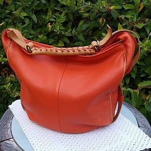 Orange leather hobo Pierre Cardin purse